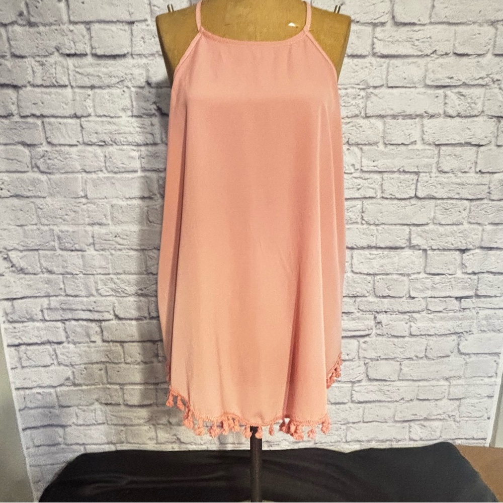 SHEIN Curve Dusty Pink Dress with Tassel Detail